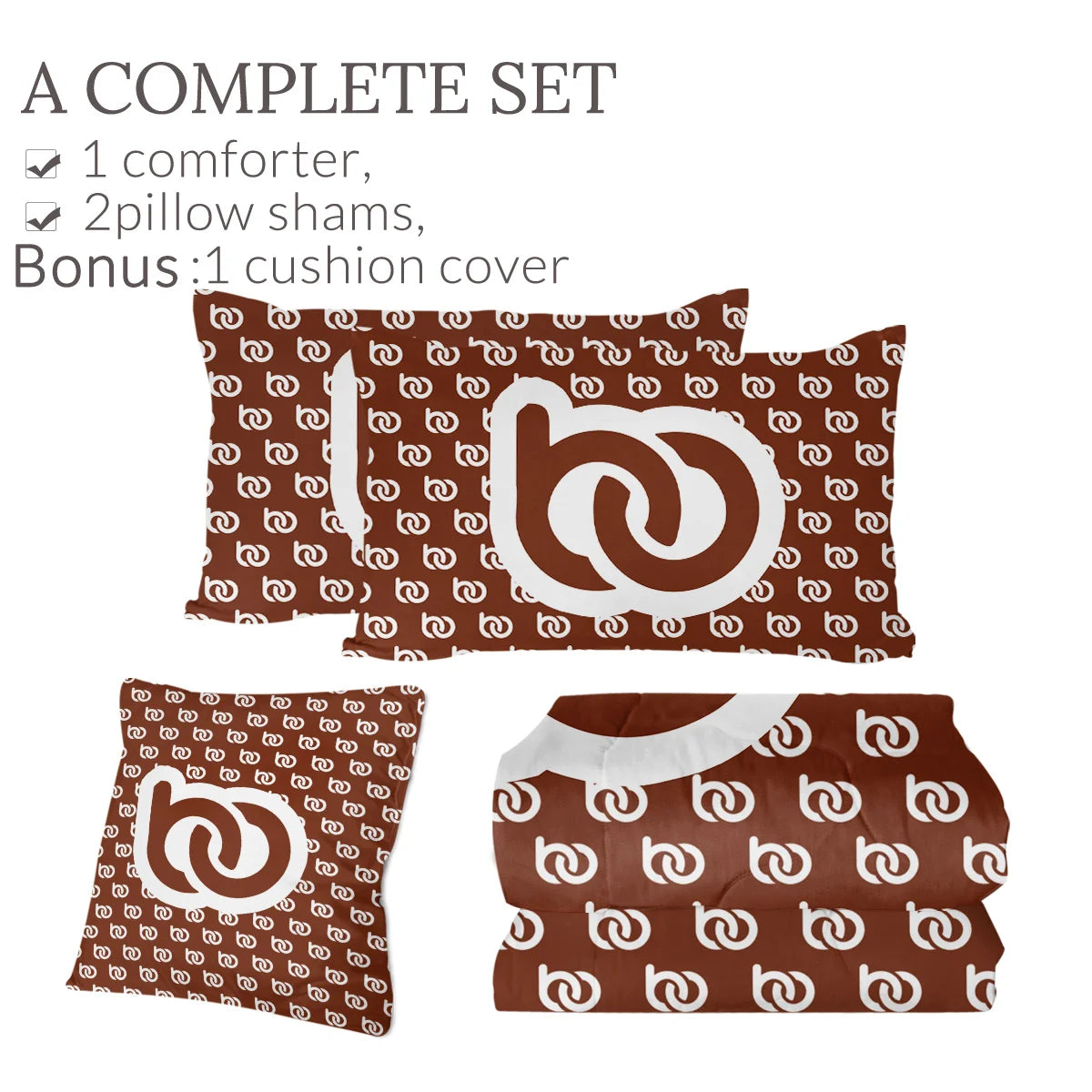 ensemble literie marron foncé imprimé spirale moderne taies oreiller coussin