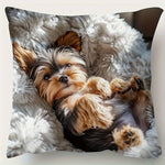 housse coussin carrée polyester imprimé chien noir décor moderne salon voiture