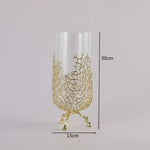 vase moderne élégant doré branches stylisées transparent pieds sculptés decoration maison table