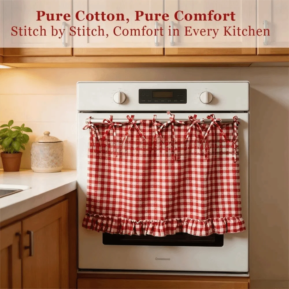 tablier cuisine rustique motif champêtre carreaux couleurs beige vert marron rouge poches ustensiles