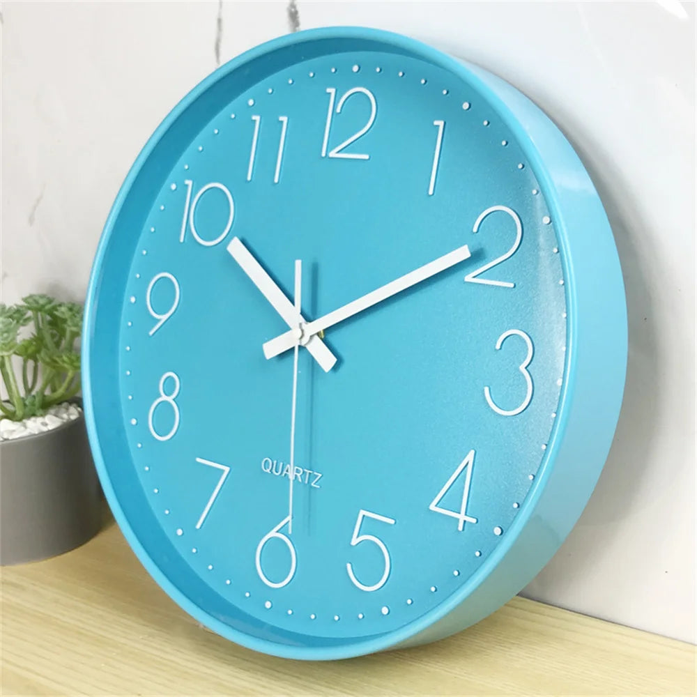 horloge murale moderne rose blanche noire bleue quartz aiguille unique minimaliste salon