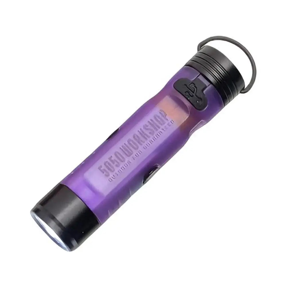 mini torche transparente moderne orange violet jaune blanc étanche camping randonnée annneau métallique
