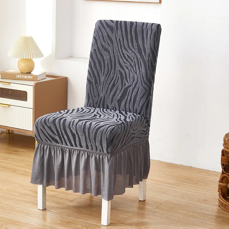 housse chaise moderne imprimé feuilles élastique décoration salon salle manger maison