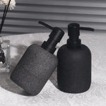 distributeur savon liquide céramique blanc beige moderne minimaliste texture granulée Pompe.pression