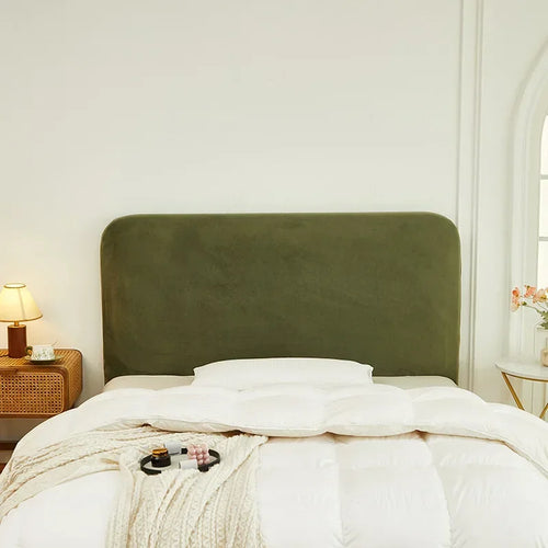 housse tête lit velours gris moderne extensible protection lit chambre décoration intérieure maison
