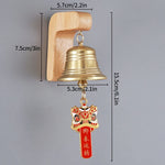 cloche porte or bois naturel papillon chinois deco classique wind chime fixations