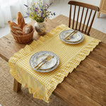 nappe table gingham vert rose jaune rustique carrés mariage décoration printemps été