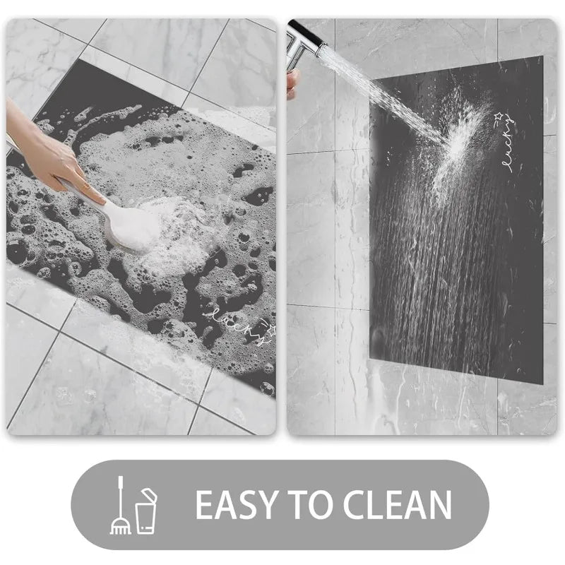 tapis d'entrée gris foncé sans motif moderne antidérapant lavable machine