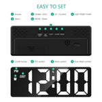 réveil numérique led moderne double alimentation alarme snooze réglage luminosité 12 24h dst mode