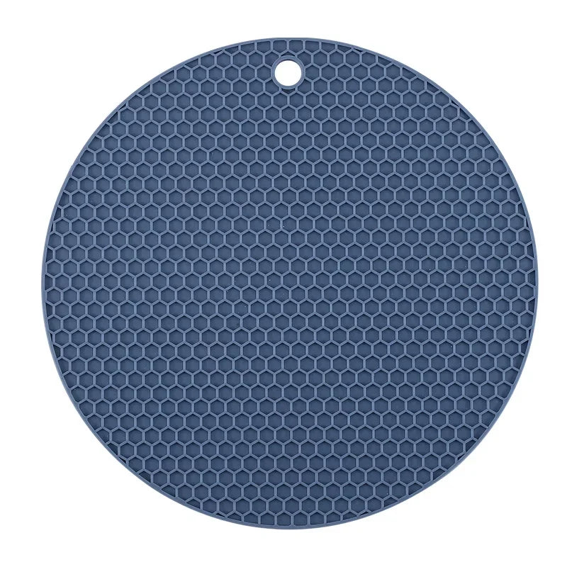 tapis silicone nid d'abeille rond carré antidérapant bleu rose gris vert moderne cuisine