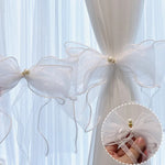 rideau dentelle blanc transparent classique fenêtre maison salon décoration chic
