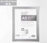 porte affiches magnétique transparent moderne noir blanc doré A5 A3scrição