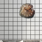horloge murale bois naturelle rustique salon décoration vintage tranches marron brunOpaque horloge murale bois
