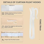 crochets rideau blancs opaques coton lisses modernes réglables pack 50pcs maison