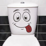 autocollants toilette dessin animé visage souriant blanc résistant humidité moderne pvc 30cm 30cm
