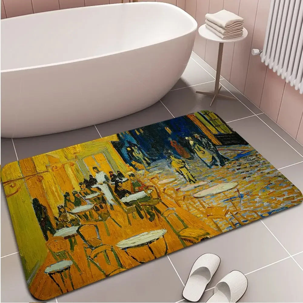 tapis sol moderne motif fleurs turquoise bleu ciel artistique maison intérieur décoratif