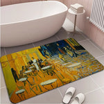 tapis sol moderne motif fleurs turquoise bleu ciel artistique maison intérieur décoratif