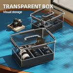 boîtes rangement transparentes poignées métalliques intérieur gris caméras lentilles accessoires tailles xl respectueux environnement