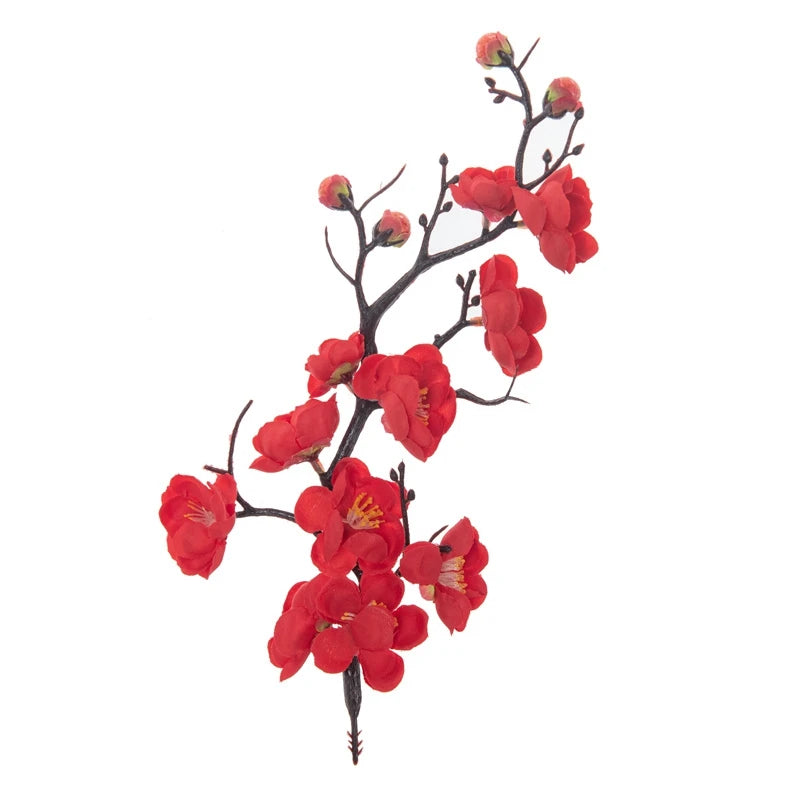 décoration mariage bouquet artificielle fleur prunier soie blanche rose rouge intérieure