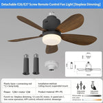 ventilateur lampe moderne télécommande led noir blanc bois naturel