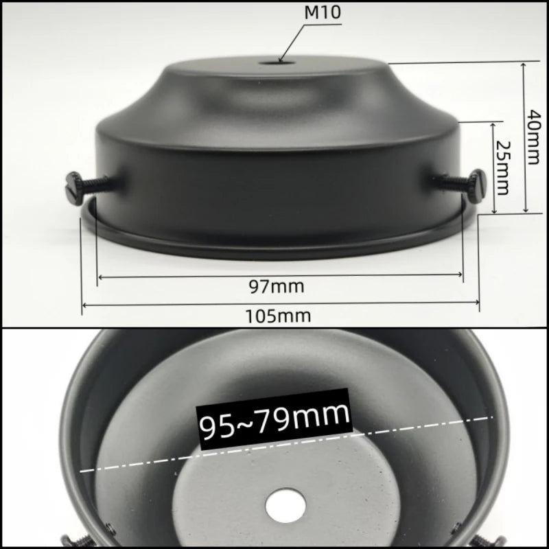 cache lampe noir doré argenté classique métal chrome rond lisse opacité fixations éclairage