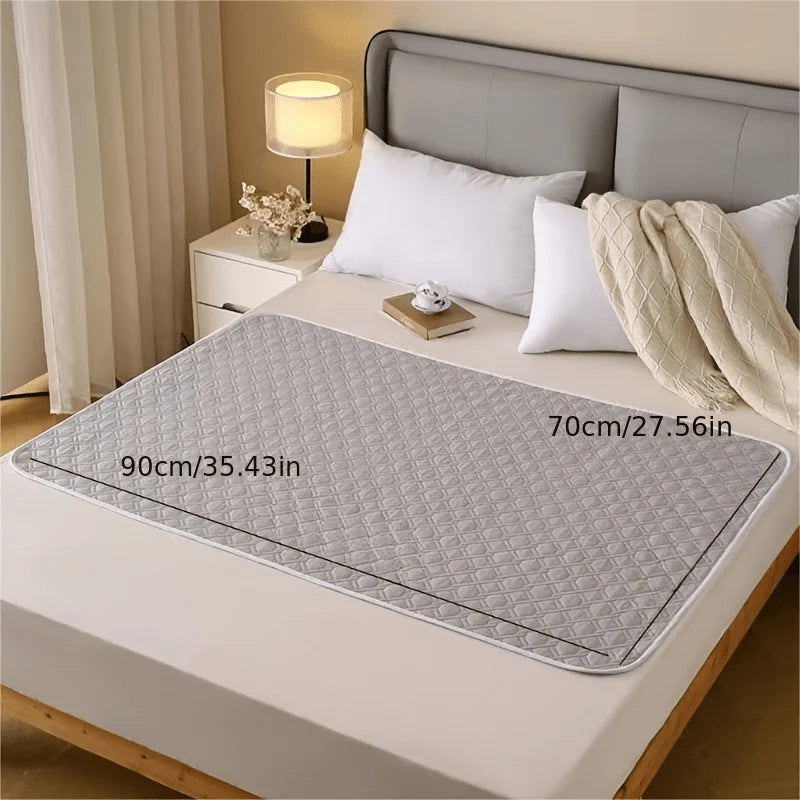 protège lit imperméable gris quilté adhésif moderne sac rangement 70x90cm