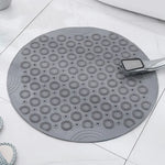 tapis bain circulaire texturé gris bleu vert moderne bordure relief 30cm 30cm