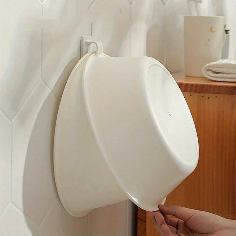 crochets adhésifs muraux blancs support rangement cuisine salle bain planches outils transparents