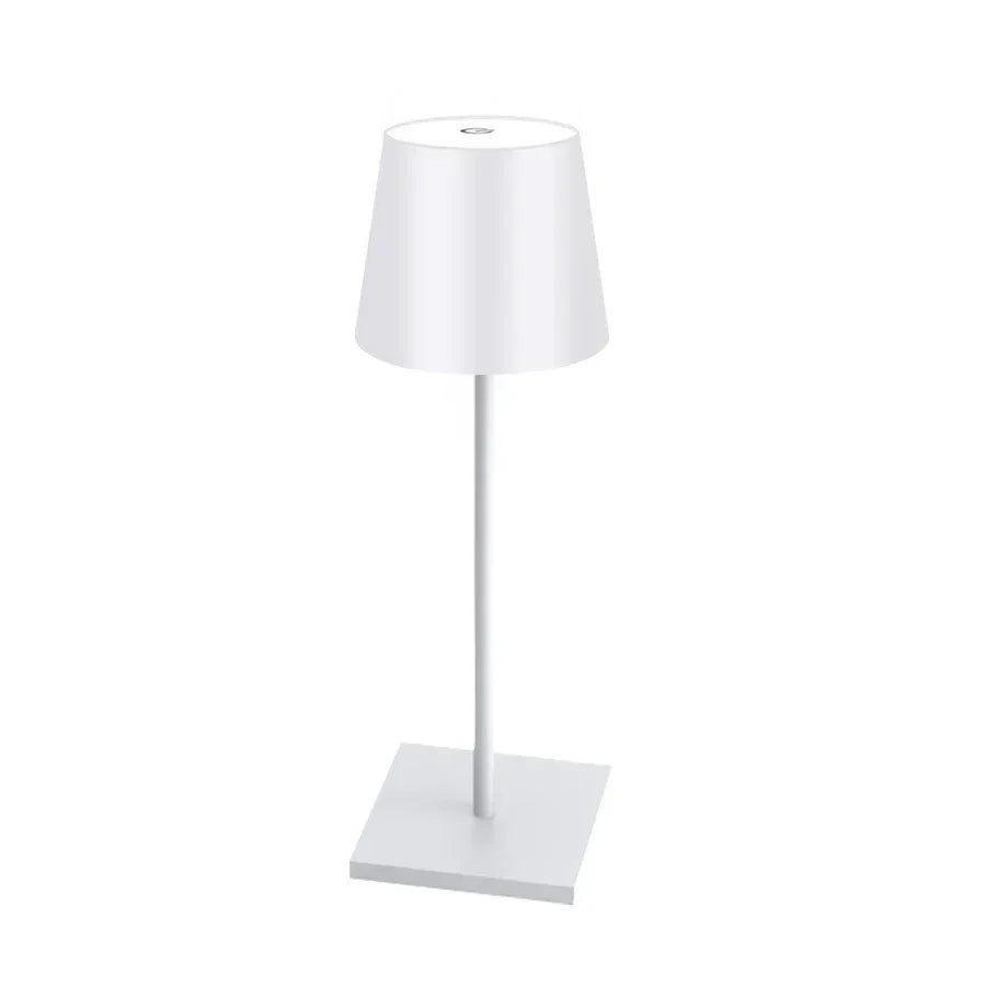 lampe moderne rechargeable interrupteur tactile noir blanc plissé abat jour led dimmable