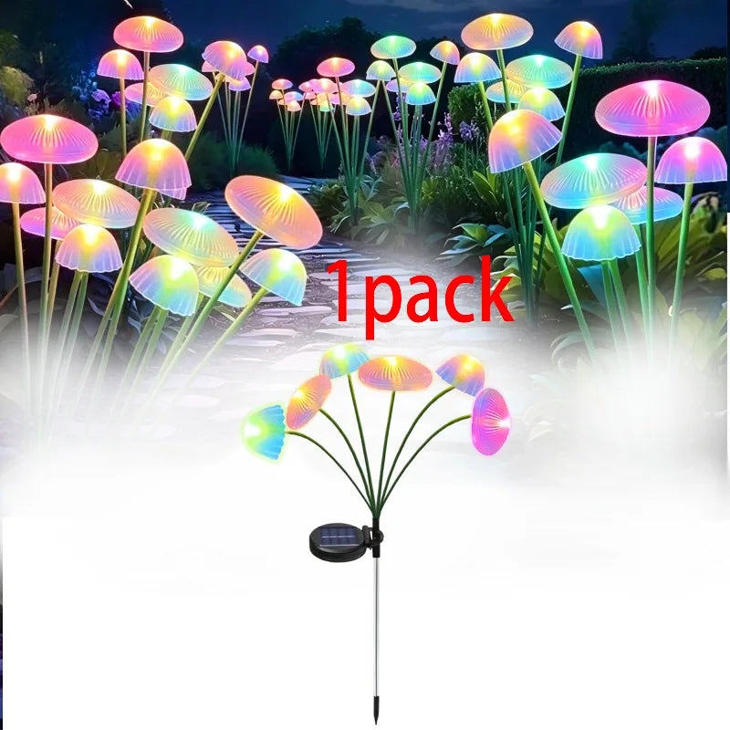 lampes solaires led champignons multicolores modernes extérieures autonomes étanches patios jardins