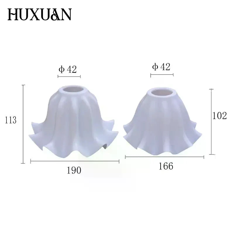 suspension lumineuse moderne blanc fleurs opaques ø102mm ø190mm ø42mm ø166mm abatjour
