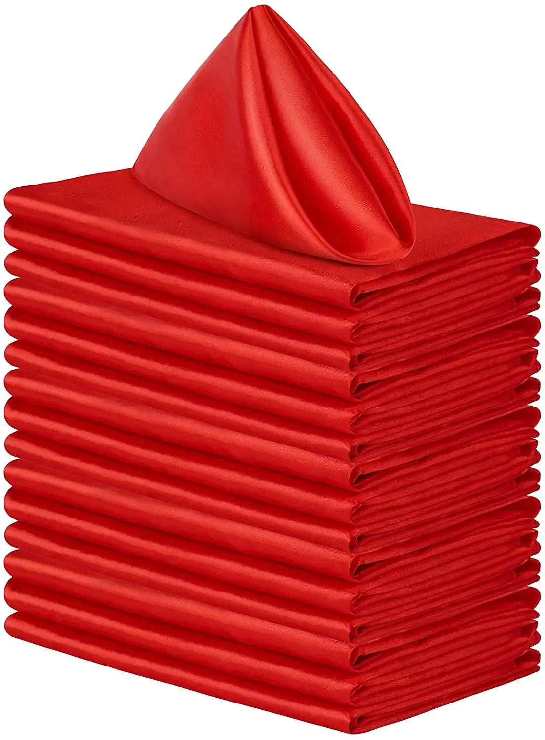 serviettes table satin vert classique réutilisables mariage fêtes maison restaurant uni opaques