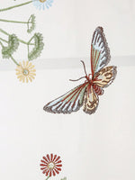 rideau transparent papillons fleurs brodé polyester blanc vert rouge bleu marron 80x130cm 80x160cm