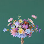décoration intérieure bouquet artificiel rose jaune bleu violet blanc floral vase champêtre