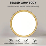 lampe moderne grain bois noir télécommande éclairage quotidien led acrylique fermeture métallique