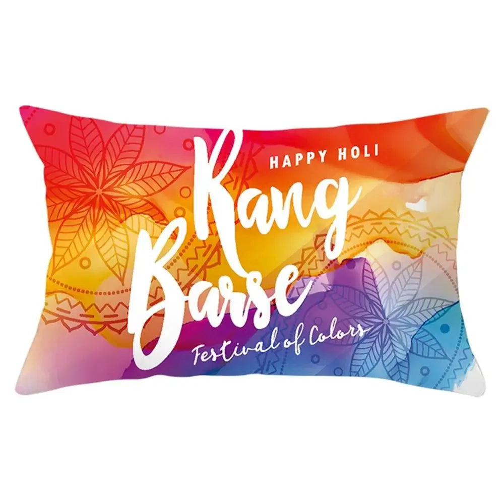 coussin rectangulaire géométrique multicolore décoration intérieure moderne polyester confortable 30x50cm fixations