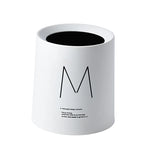 petite poubelle cuisine ronde plastique blanc noir motif cerf lettre minimaliste