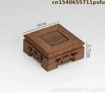 supports théière bois artisanal classique gravures décoratives marron foncé