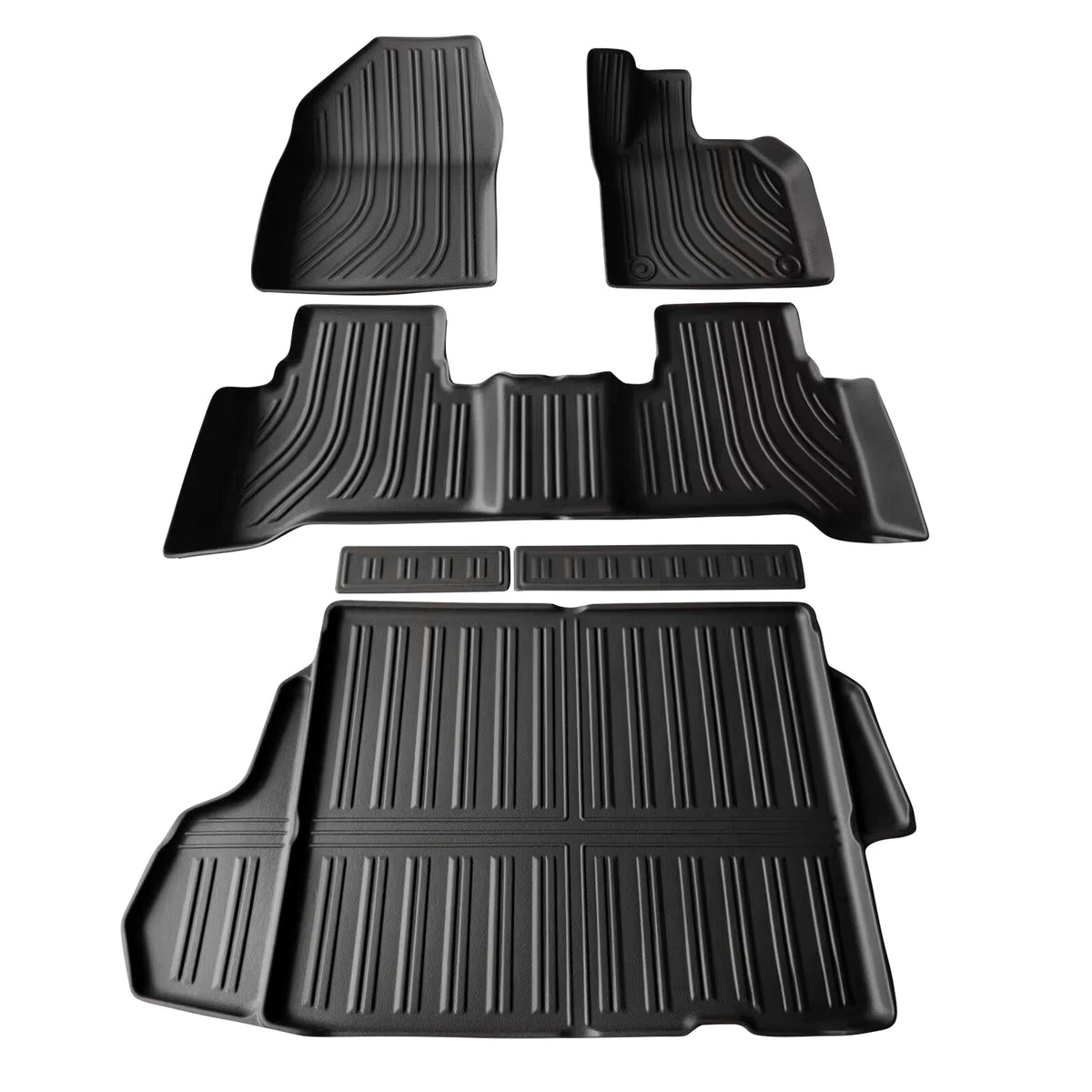 tapis sol voiture noir rayures horizontales moderne tpe avant arrière
