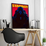 affiche the weeknd moderne pvc noire blanche cadre salon chambre decoration artistique