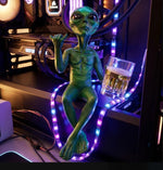 figurine alien gris shaka éclairage led verre bière humoristique décoration intérieure jardin