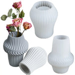 vases decoratifs silicone blanc gris rayures verticales moderne minimaliste