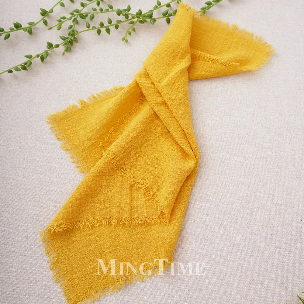 lot 10 serviettes table coton jaune texture rugueuse moderne maison