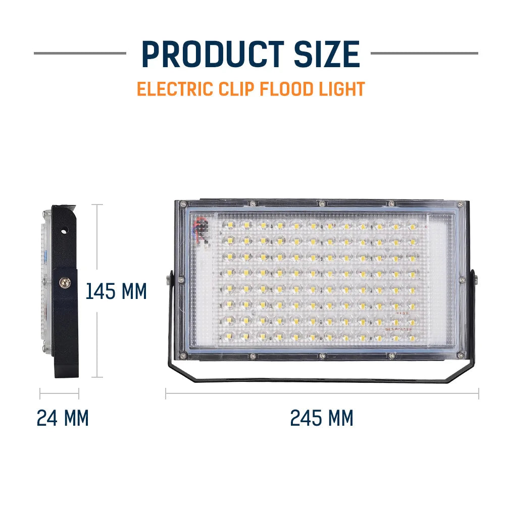 projecteur led 12v 100w ip66 gris blanc moderne camping pêche ajustable 180