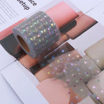 ruban tulle coeurs multicolores 6cm violet noir bleu rose opacité élégant emballage cadeau
