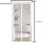 rideau porte blanc maille fine opacité moderne clips fixation 90x210cm