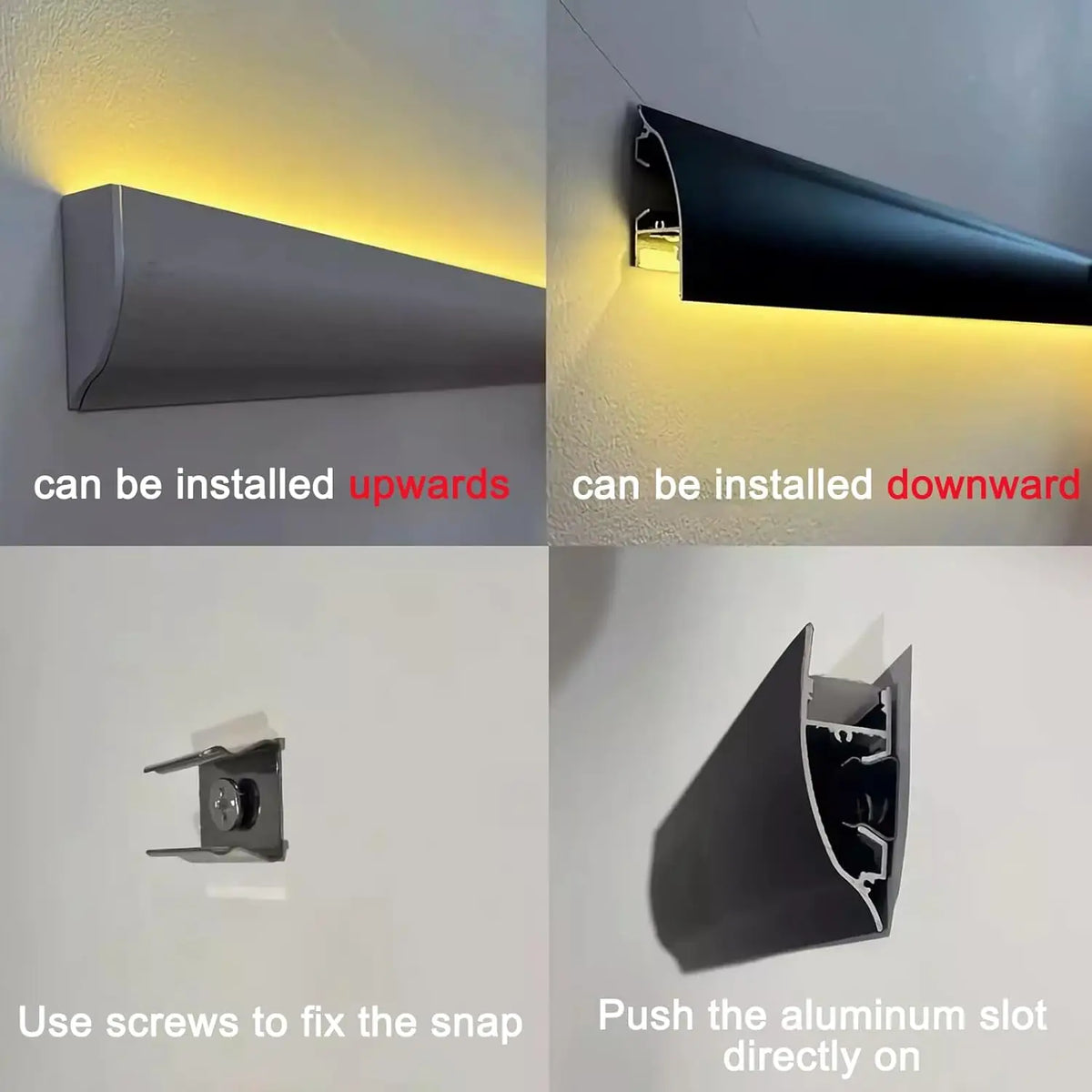 profils led aluminium blanc modernes éclairage intérieur 12v 12w led diffuseurs vis fixés