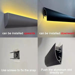 profils led aluminium blanc modernes éclairage intérieur 12v 12w led diffuseurs vis fixés
