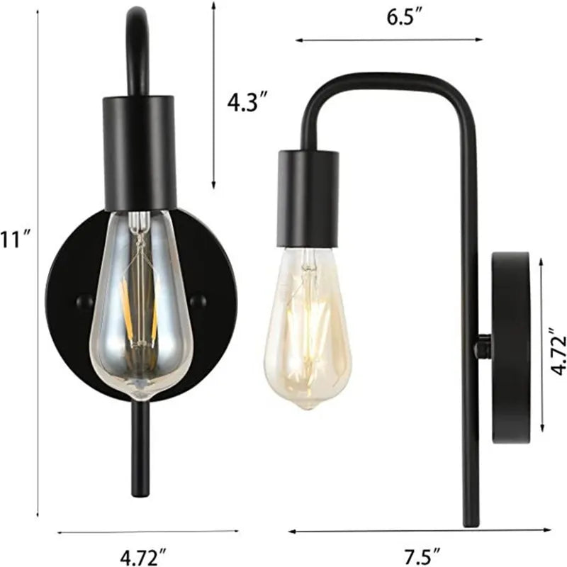 applique murale moderne or noir transparent métallique chambre cuisine salle manger