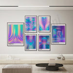 Toile imprimée psychédélique 70s sur canvas qualité premium